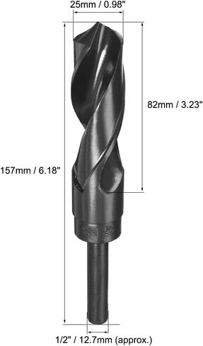 uxcell Reduced Shank Drill Bit 20.5mm Black Nitride Coated with 1/2 Inch Straight Shank, High Speed Steel HSS 9341 Twist Drill Bit for Stainless Steel Alloy Metal Plastic in Saudi Arabia