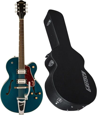 حزمة جيتار كهربائي Gretsch G2420T Streamliner مكون من 6 أوتار (ياقوتي منتصف الليل) مع علبة هيكل مجوفة Gretsch G2420T (أسود) (عنصران) in Kuwait