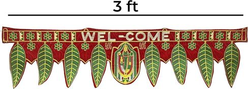 SATVIK Handmade Valvet Fabric Toran Door Decorations Indian Diwali Decorations Items Fancy Door Subh Labh Latkan Bandarwal Hangings Valance Deepawali Mandir Puja Diwali Diya Rangoli Traditional Items in Saudi Arabia