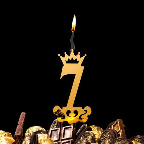 Number 5 Candle Topper Gold | Food-Safe & Reusable | Birthday, Anniversary, Milestone Celebration, Wedding, Party Cake Decoration | Elegant Number Candle for Kids & Adults in Saudi Arabia