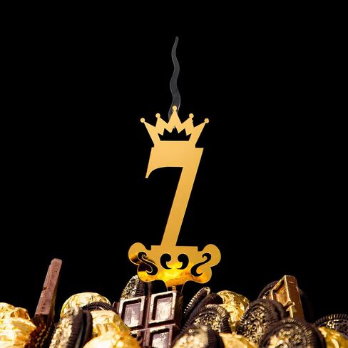 Number 5 Candle Topper Gold | Food-Safe & Reusable | Birthday, Anniversary, Milestone Celebration, Wedding, Party Cake Decoration | Elegant Number Candle for Kids & Adults in Saudi Arabia