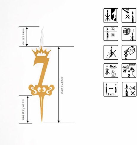 Number 5 Candle Topper Gold | Food-Safe & Reusable | Birthday, Anniversary, Milestone Celebration, Wedding, Party Cake Decoration | Elegant Number Candle for Kids & Adults in Saudi Arabia