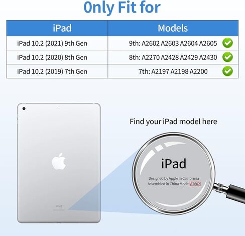 حافظة لجهاز iPad 9th 8th 7th Generation مقاس 10.2 بوصة للأطفال والفتيات مع واقي شاشة ومسند لطيف من السيليكون وغطاء حماية كامل للجسم للكمبيوتر اللوحي (2021/2020/2019) in Kuwait