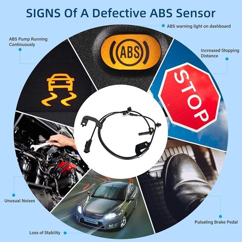 2 قطعة مستشعر سرعة العجلات الأمامية اليسرى واليمنى ABS لسيارة دودج كاليبر 2007-2012، لسيارة جيب كومباس 2007-2016، لسيارة جيب باتريوت 2007-2016 استبدال 5105572AA 5105573AA in Kuwait