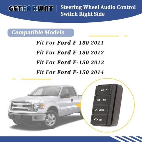 عجلة القيادة التحكم الصوتي التبديل الجانب الأيمن صالح لفورد F-150 F150 2011 2012 2013 2014 استبدال # AL3Z-9C888-CA AL3Z9C888CA SW6880 SW-6880 مجموعة مفاتيح التحكم في مستوى الصوت in Saudi Arabia