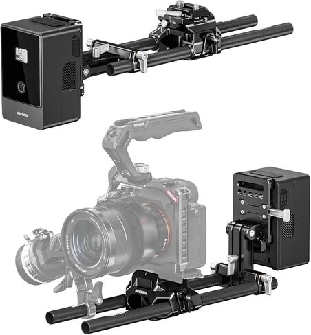 NEEWER PS099E Mini V Mount Battery & Plate Kit قابلة للطي مع LWS Arca Type QR Camera Mount Baseplate، قضبان 15 مم، 6800 مللي أمبير 99Wh 14.5V 65W PD Type C in/Output متوافق مع SmallRig BMPCC 4K 6K in Saudi Arabia