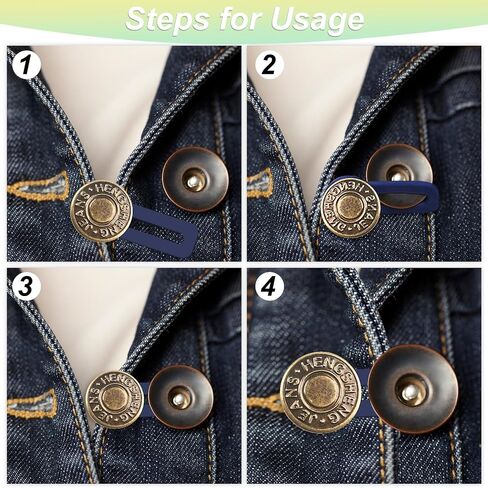 12 Pcs Button Extenders for Jeans, Jean Button Extender, Button Extender for Pants Button Extender, Waist Extenders for Pants for Men Women, Instant No Sewing Pants Waistband Extender Buttons in Saudi Arabia