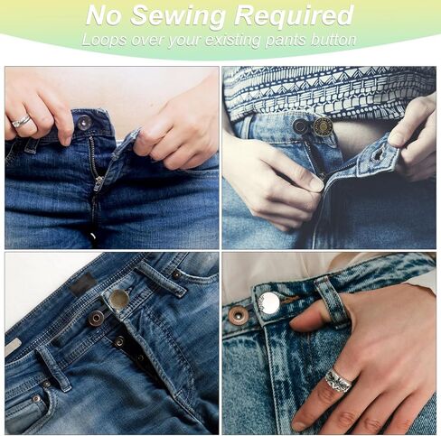 12 Pcs Button Extenders for Jeans, Jean Button Extender, Button Extender for Pants Button Extender, Waist Extenders for Pants for Men Women, Instant No Sewing Pants Waistband Extender Buttons in Saudi Arabia