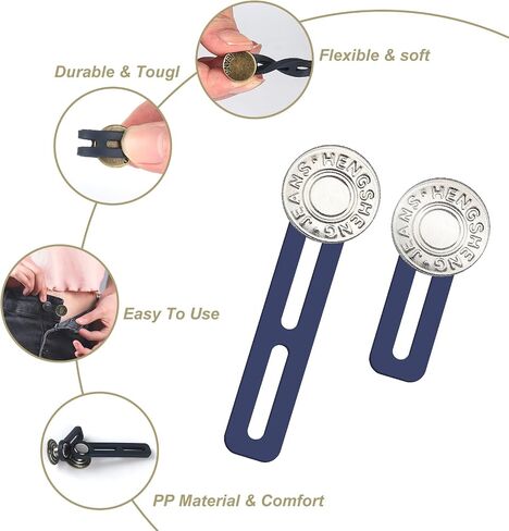 12 Pcs Button Extenders for Jeans, Jean Button Extender, Button Extender for Pants Button Extender, Waist Extenders for Pants for Men Women, Instant No Sewing Pants Waistband Extender Buttons in Saudi Arabia