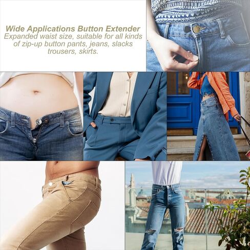 12 Pcs Button Extenders for Jeans, Jean Button Extender, Button Extender for Pants Button Extender, Waist Extenders for Pants for Men Women, Instant No Sewing Pants Waistband Extender Buttons in Saudi Arabia