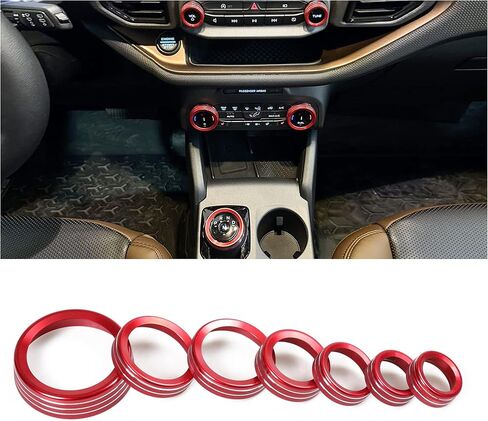 Air Conditioner Headlight Control Switch Knob Cover Trim for 2021 2022 2023 2024 New Ford Bronco Sport Interior Accessories Audio 4 Wheel Drive Trailer Gear Shift Aluminum Decoration 7 Pack Red in Saudi Arabia