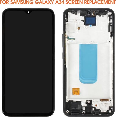 قطع غيار شاشة INCELL لهاتف Samsung Galaxy A34 لشاشة Samsung A34 LCD SM-A346E SM-A346B SM-A346M قطع غيار تجميع شاشة تعمل باللمس مع إطار in Saudi Arabia
