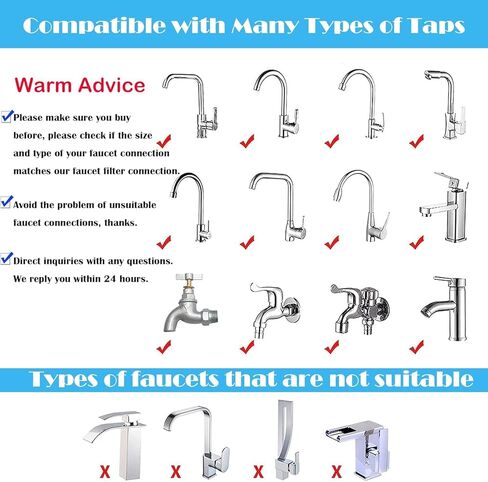 PCTC Bathroom Sink Filter, Bathroom Faucet Filter, 360 Degree Rotating Faucet Filter Purifier Kitchen Faucet, Fluorine, Heavy Metals and Hard Water from Home Kitchens and bathrooms (2 Pack) in Saudi Arabia