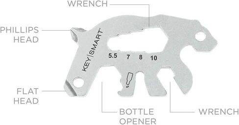 KeySmart AllTul Owl - مجموعة أدوات متعددة الأغراض لسلسلة المفاتيح 4 في 1 للحمل اليومي مع AllTul Bear وAllTul Shark in Kuwait