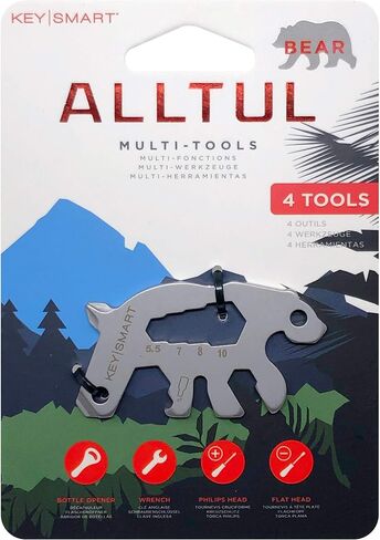 KeySmart AllTul Owl - مجموعة أدوات متعددة الأغراض لسلسلة المفاتيح 4 في 1 للحمل اليومي مع AllTul Bear وAllTul Shark in Kuwait