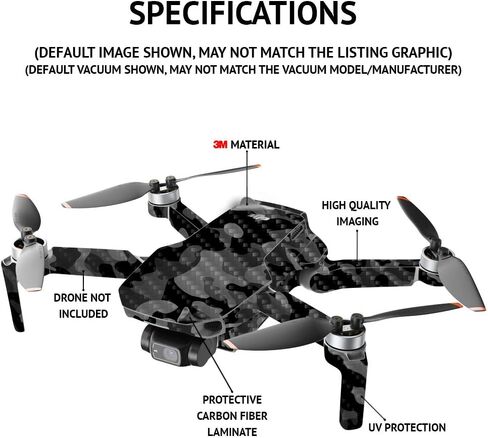 Mighty Skins Carbon Fiber Compatible with DJI Mini 2 Portable Drone - Acid Protective, Durable Textured Carbon Fiber Finish Easy to Apply, Remove, and Change Styles Made in The USA in Saudi Arabia
