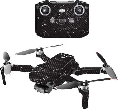 Mighty Skins Carbon Fiber Compatible with DJI Mini 2 Portable Drone - Acid Protective, Durable Textured Carbon Fiber Finish Easy to Apply, Remove, and Change Styles Made in The USA in Saudi Arabia