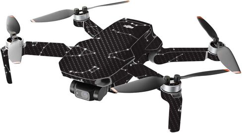 Mighty Skins Carbon Fiber Compatible with DJI Mini 2 Portable Drone - Acid Protective, Durable Textured Carbon Fiber Finish Easy to Apply, Remove, and Change Styles Made in The USA in Saudi Arabia