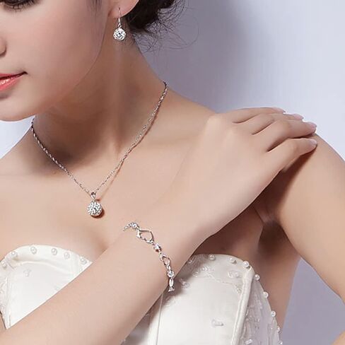 أساور من الفضة الإسترليني مرصعة بالزركونيا من القلب إلى القلب للأم مع صندوق هدايا وبطاقات هدايا مجوهرات عيد الحب in Kuwait