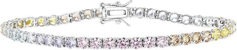 Sterling Silver Tennis Bracelet with 17.50ctw Cubic Zirconia in Rhodium Finish in Saudi Arabia