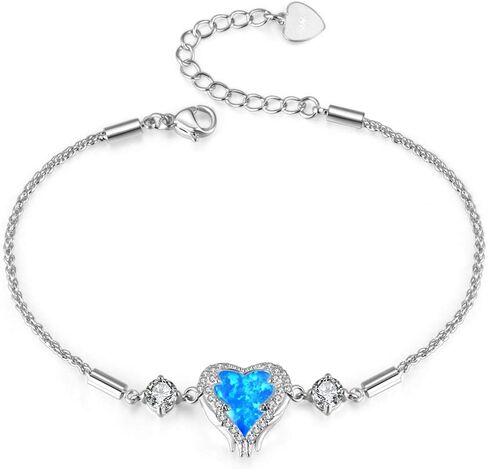 CiNily Women's Heart Bracelet Adjustable Opal Bracelet 18K Rose Gold Plated Hypoallergenic Opal Jewelry Gift in Saudi Arabia