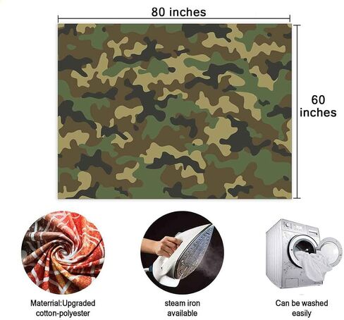 Military Beige Camouflage Camo Tapestry, Camouflage in Forest Color Hunter Green Army Uniform Pattern Wall Hangings Tapestry for Bedroom Living Room Office Dorm Man Cave Background(80x60 Inch) in Saudi Arabia