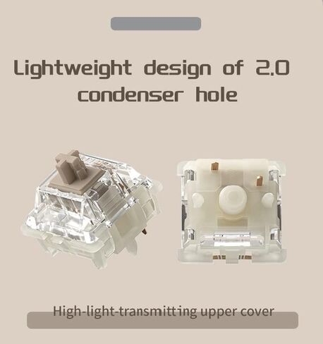 GATERON Baby Racoon 2.0 Keyboard Switches, RGB LED Linear Lengthen Stem 5 Pins Factory Pre-lubed 55gf 20mm Spring Key Switches for MX Mechanical Keyboards(35PCS) in Saudi Arabia