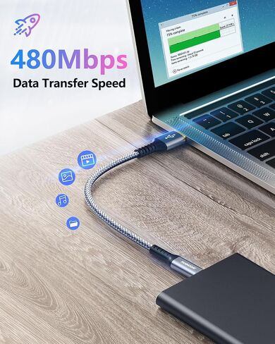 كابل Fannoday USB C، (2 حزمة 2 قدم) سلك USB قصير من النوع C شحن سريع ومزامنة البيانات متوافق مع Samsung Galaxy S23 S22 S21 وiPhone 15/15 Pro Max وLG وPixel شاحن USB C آخر in Saudi Arabia