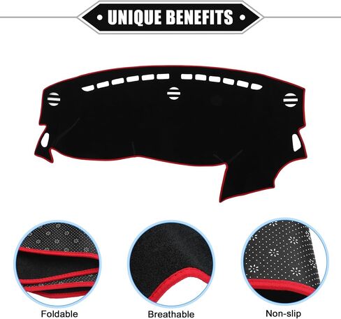 Dashboard Cover Compatible for Dodge Dart 2013-2016, Nonslip Polyester Red Dash Cover Mat Dash Board Protector Cover in Saudi Arabia