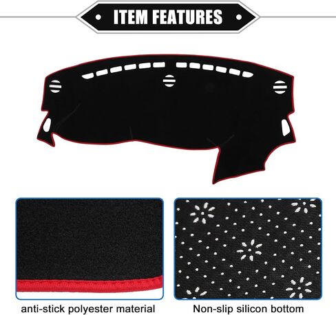 Dashboard Cover Compatible for Dodge Dart 2013-2016, Nonslip Polyester Red Dash Cover Mat Dash Board Protector Cover in Saudi Arabia