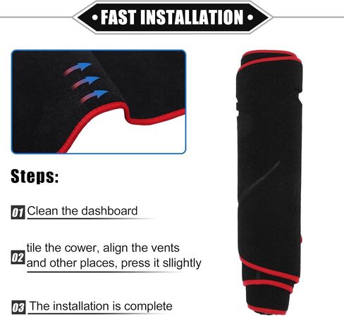 Dashboard Cover Compatible for Dodge Dart 2013-2016, Nonslip Polyester Red Dash Cover Mat Dash Board Protector Cover in Saudi Arabia