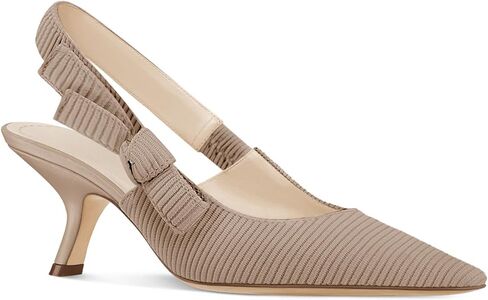 Coutgo حريمي Slingback هريرة كعب مغلق أشار تو عقدة محبوكة الانزلاق على مضخات العمل فستان أحذية in Kuwait