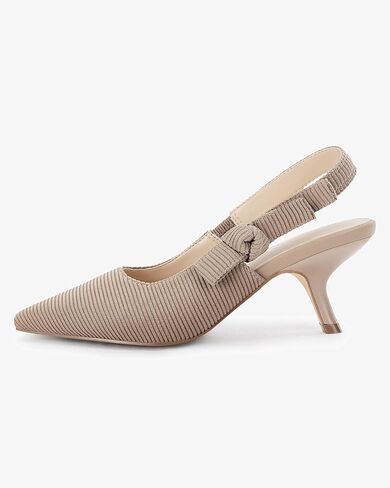 Coutgo حريمي Slingback هريرة كعب مغلق أشار تو عقدة محبوكة الانزلاق على مضخات العمل فستان أحذية in Kuwait