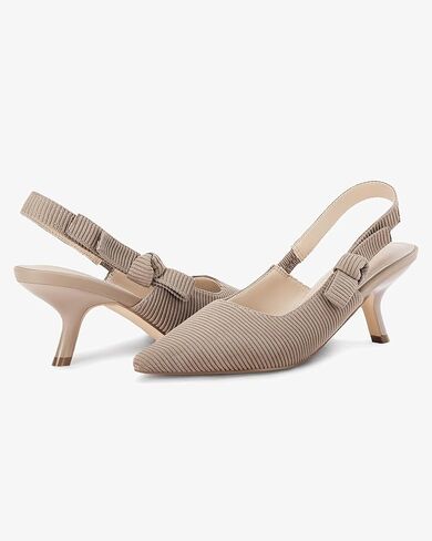 Coutgo حريمي Slingback هريرة كعب مغلق أشار تو عقدة محبوكة الانزلاق على مضخات العمل فستان أحذية in Kuwait