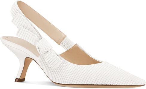 Coutgo حريمي Slingback هريرة كعب مغلق أشار تو عقدة محبوكة الانزلاق على مضخات العمل فستان أحذية in Kuwait
