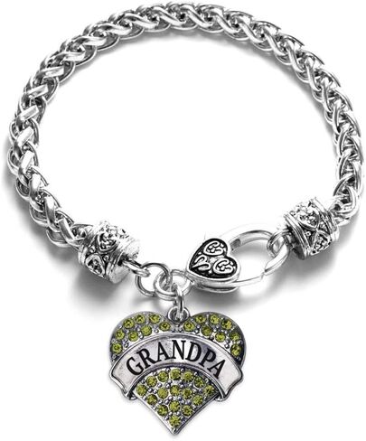 Inspired Silver - Silver Pave Heart Charm Bracelet with Cubic Zirconia Jewelry in Saudi Arabia