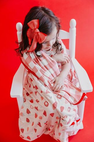 Copper Pearl Three-Layer Baby Blanket: Soft Baby Quilts for Boys and Girls | Breathable, Cozy, Toddler Blanket | Baby Quilt for Newborns | 46x46 Premium Polyester/Rayon | Strawberry in Saudi Arabia