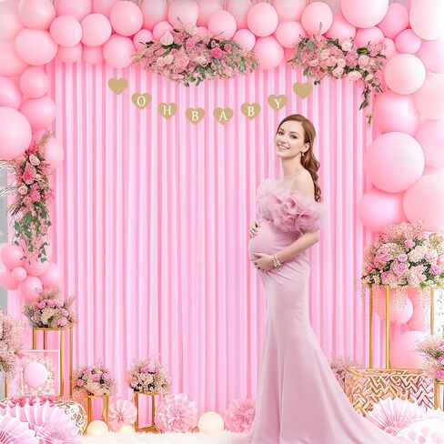 Ivory Backdrop Curtain for Wedding Parties Wrinkle Free Ivory Photo Curtains Backdrop Drapes Fabric Decoration for Baby Shower Photoshoot 5ft x 8ft,2 Panels in Saudi Arabia