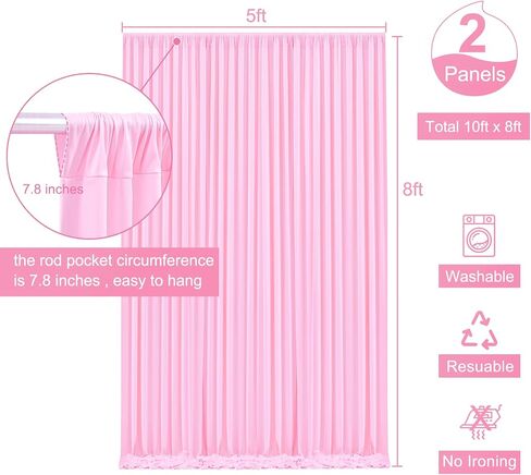 Ivory Backdrop Curtain for Wedding Parties Wrinkle Free Ivory Photo Curtains Backdrop Drapes Fabric Decoration for Baby Shower Photoshoot 5ft x 8ft,2 Panels in Saudi Arabia