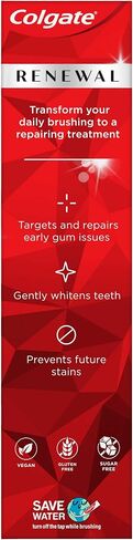 Colgate Renewal Gum Protection Whitening Toothpaste Gel, Mint Gel Toothpaste for Gingivitis and Teeth Whitening Restoration, Sugar Free, Enamel Safe, Gluten Free, Vegan, 2 Pack, 3 OZ Tubes in Saudi Arabia