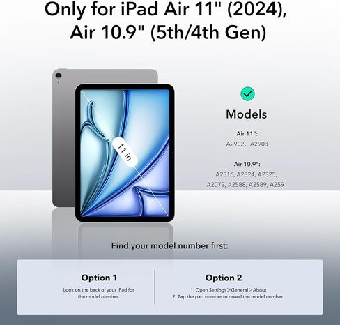 ESR for iPad Air 11 Inch Case M2 2024, iPad Air 6th/5th/4th Gen(2024/2022/2020) with Pencil Holder, Trifold Stand Case for iPad Air 5/4 with Flexible Back, Auto Sleep and Wake, Rebound Series, Black in Saudi Arabia