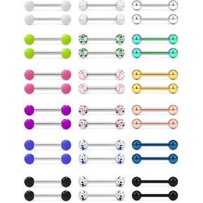 Gadeaila 14G Nipple Rings Stainless Steel Shield Straight Barbell CZ Opal Glow In the Dark Glitter Nipple Tongue Rings Body Piercing Jewelry Retainer for Women Man 14MM 9/16Inch Mixcolour in Saudi Arabia