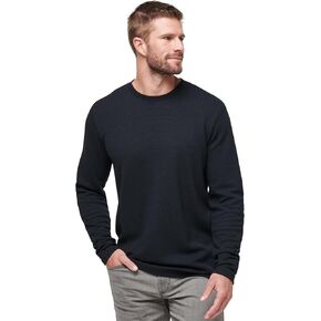 TravisMathew Men's Cloud Waffle Crew, Black in Saudi Arabia