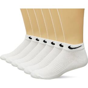 NIKE Unisex Performance Cushion Low Rise Socks with Band (6 Pairs), White/Black, X-Large