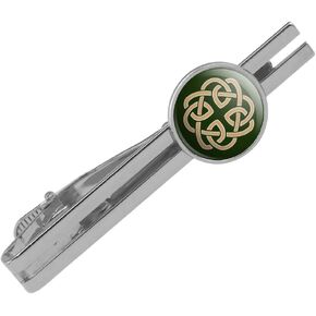 Celtic Knot Love Eternity Round Tie Bar Clip Clasp Tack Silver Color Plated