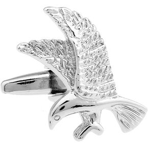 MRCUFF Hawk Osprey Eagle Bird of Prey Pair Cufflinks in a Presentation Gift Box & Polishing Cloth