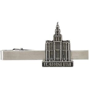 St George Utah Antique Silver Temple Tieclip by Ringmasters