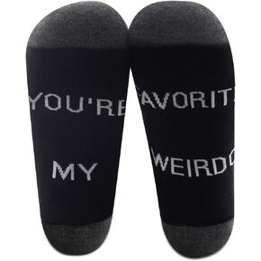 MBMSO 2 Pairs You are My Favorite Weirdo Socks Funny Couples Socks for Him Her