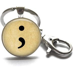 Semi Colon Keychain - Suicide Awareness - Semi Colon Jewelry - Semicolon - Depression - Awareness Jewelry.F289