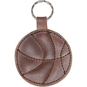 Hide & Drink, Leather Basketball Keychain/Key Ring/Sports Fan/Ball/Gift For Players, Handmade :: Bourbon Brown